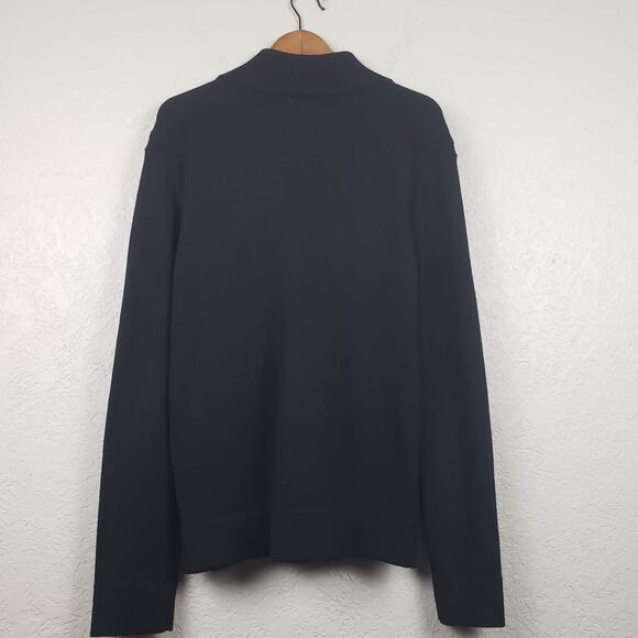 Banana Republic Wool Jacket Y2K Full Zip Sweater Black - M - Picture 3 of 4